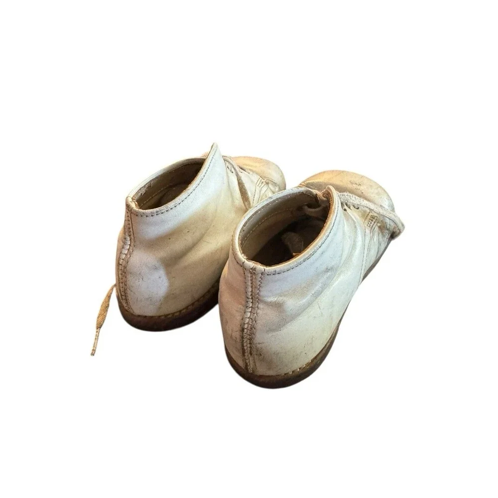 Vintage White Cloth Antique Baby Slipper‎ Shoes